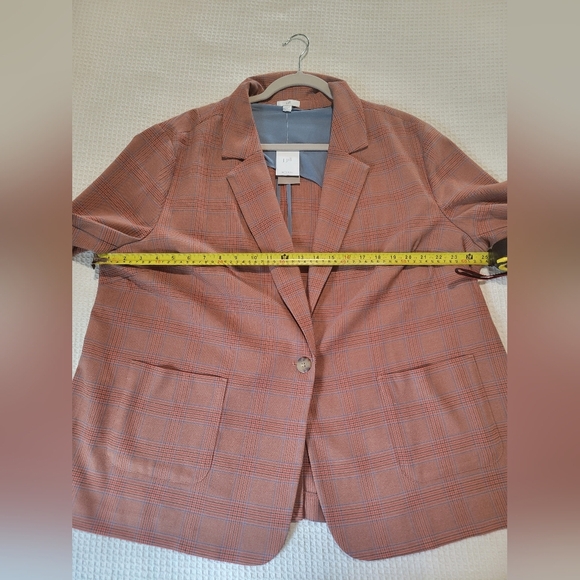 J. Jill Checkered Blazer in Rust and Blue - Picture 5 of 9
